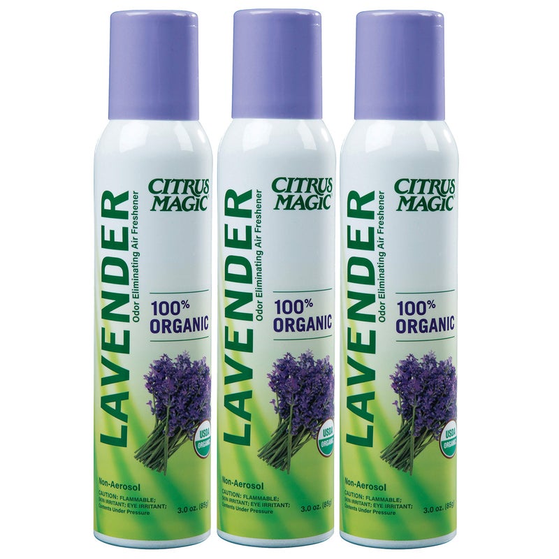 Citrus Magic Organic Natural Odor Eliminating Air Freshener Spray  Lavender Eucalyptus  3-Ounce  Pack of 3 - Image 1